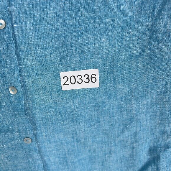 Sigrid Olsen Shirt Womens Small Blue Coastal Cottage Resort Luxury 100% Linen - Picture 15 of 15